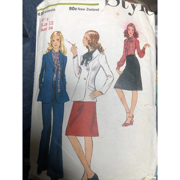 Style vintage 1971 pattern Size 12 Bust 34 Jacket Skirt Pants 3412 See Desc - Picture 1 of 2